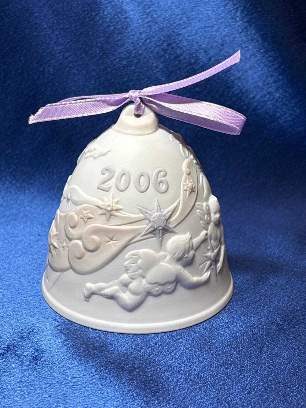 Vintage Lladro 2006 Bisque Porcelain Christmas Bell Ornament